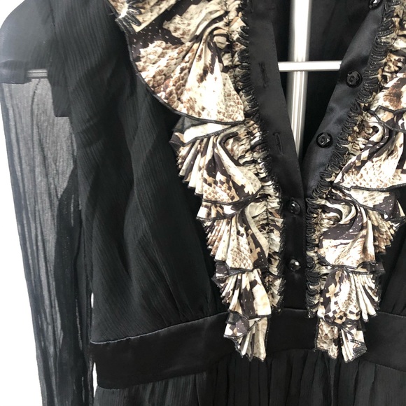 Alberto Makali front ruffles crinkle sheer dress - Picture 4 of 10